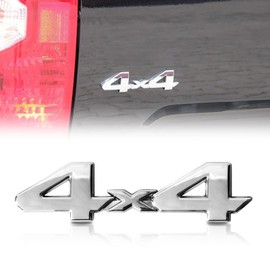 3D Raised ABS Universal 4x4 Decal Blackout Emblem Sticker Full Coverage 3/M Adhesive Replacement for Toyota Tundra Tacoma Dodge Ram etc (Silver)