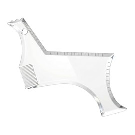 Plantilla para Recortar y Dar Forma a la Barba, Herramienta de Precisión Transparente con Peine Integrado y Guías Simétricas - Para Bigote, Perilla, P