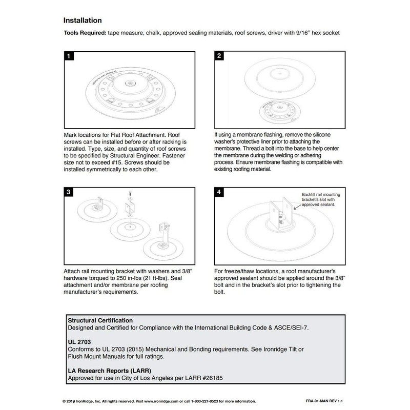 IronRidge Flat Roof Attachment High Strength Cast Aluminum (FRA-BASE-01-M1)
