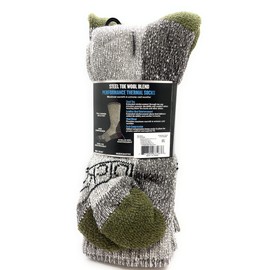 Dickies Genuine Men’s 3-Pairs Steel Toe Crew Performance Thermals Socks, Wool Blend , Multicolor (Light Gray & Green) Pack of 1