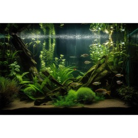 Aquarium Background Diverse Aquatic Plants and Seagrasses Terrarium Background Redwood Root Lush Green Underwater Plants Moss Fish Tank Background Under The Sea Aquarium Backdrop Vinyl 24x16in