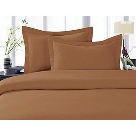 CELINE LINEN Best, Softest, Coziest Duvet Cover Ever! 1500 Premier Hotel Quality Luxury Super Soft Wrinkle Free 3-Piece Duvet Cover Set, King/Cali King, Mocha Chocolate