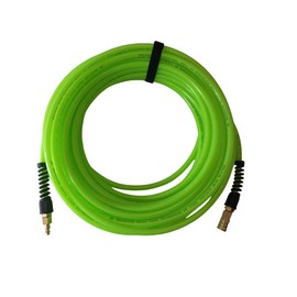 Zeluga 21-485 Z-Flex Reinforced Polyurethane Air Hose 300 PSI, 3/8" ID, 100ft. Length, Industrial Interchange with 6 Ball Coupler and Air Safety Plug, Transparent Green