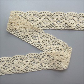 5 yardas de algodón Crochet Cinta de tira de cinta de encaje de Cluny 4 cm Ancho Borde Recortar Estilo vintage Crema de marfil Ribete Tela de corte blanca Bordado Aplique Costura Craft Vestido de novia