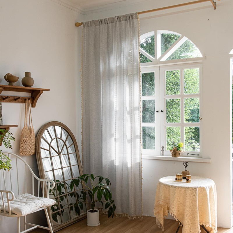 Deeprove - Cortinas bohemias de 182 cm de largo, estilo