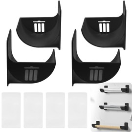 4Pcs No Punching Trash Bag Dispenser Plastic Bag Holder Wall Mounted Plastic Bag Organizer Garbage Bag Dispenser Grocery Bag Holder for Home Kitchen Storage and Organization (Black)