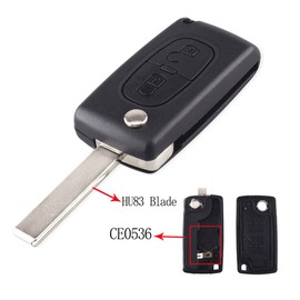 2 Buttons Car Key Fob Cases Replacement for Citroen C2 C3 C4 C5 C6 C8 for Peugeot 107 207 307 307S 308 407 607,Auto Flip Remote Control Key Shell (0536)