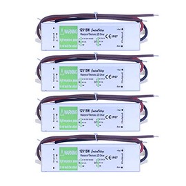 HUABAN 4 Pieces AC to DC 24V 0.625A 15W Waterproof IP67 Long Aluminum Alloy Low Voltage LED Strip Lights Switching Power Supply Converter Driver Transformer Adapter