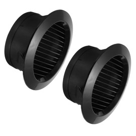 PATIKIL 5 Inch Round Air Vent Cover, 2 Pack Soffit Vents ABS Ceiling Vent Covers Air Vent Louver for Bathroom Kitchen Living Room Ventilation System, Black