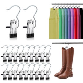 20-Pack Boot Hangers Clips,Laundry Hanging Hooks Clips,Clothes Pins,Curtain Clips,Pants Hangers,Travel Hangers,Towel Clips for Beach Chairs