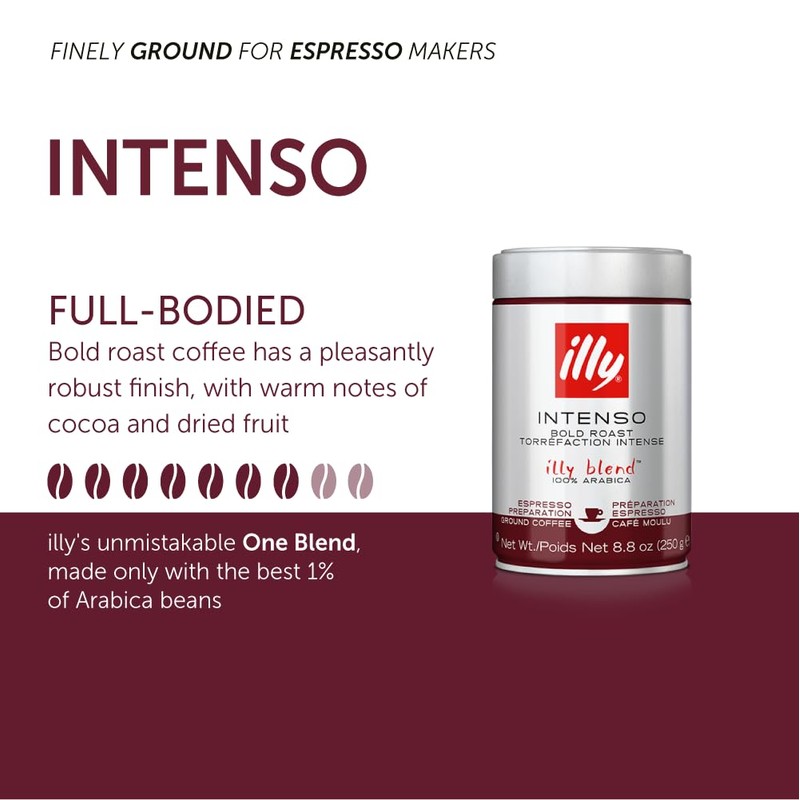 illy Ground Coffee Espresso - 100% Arabica Coffee Ground –