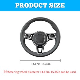 LKAHG Bling Car Steering Wheel Cover, Elastic Stretch Leather Vehicle Steering Wheel Protector, Sparkly Crystal Rhinestones Auto Interior Decor Accessories, Universal for Truck Van SUV (Pink)