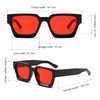 JCTAIFOO Vintage Rectangle Sunglasses for Women Men Retro Rectangular Chunky