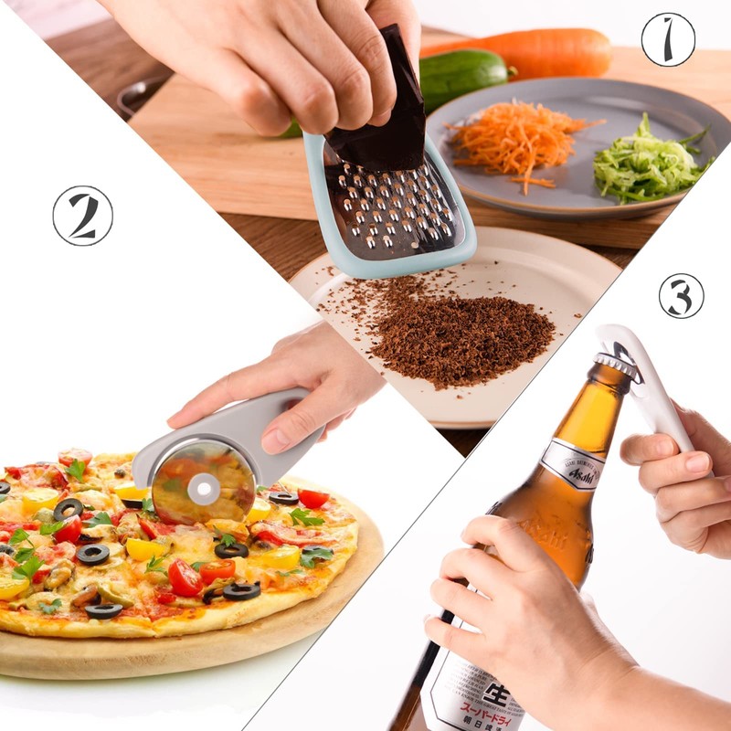 Sieeck Kitchen Gadgets Set 5 Pieces, Space Saving Cheese Grater,