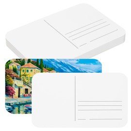 PATIKIL 50 Sheets Watercolor Postcards, 100% Cotton 4x6 Inch Blank Rounded Corners Water Color Paper Post Cards Cold Pressed for Mailing Art Painting Drawing, 140lb/300 GSM