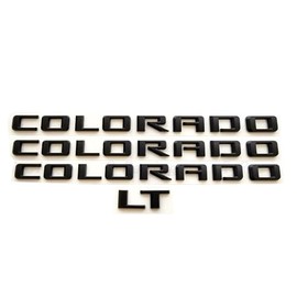 4Pc 2015-2022 Colorado V6 Body Fender Tailgate Side Emblems 3D Badge Logo Truck Nameplate Sticker Letter 85594766 Replacement for Colorado (LT Version Gloss Black)