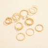 9 Pieces Trendy Wireless Hollow Stacking Rings Set for Women,Cute