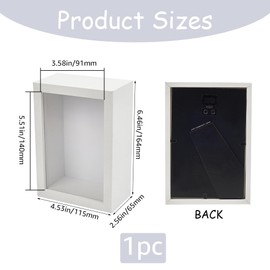 CREATCABIN Shadow Box Frame Dried Flower Display Frame Memory Box Specimen Frame Picture Tickets Keepsake DIY Crafts Tabletop Decor with Back Board for Anniversary Wedding Graduation 6.4x4.5x2.5 Inch