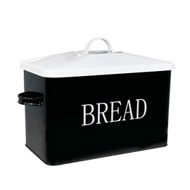SOTECH Metal Bread Box For Kitchen Countertop,black bread box for kitchen countertop for Homemade Bread Farmhouse Style Bread Bin-Kitchen Food Bread Storage Container