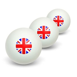 GRAPHICS & MORE Britain British Flag - Union Jack Novelty Table Tennis Ping Pong Ball 3 Pack