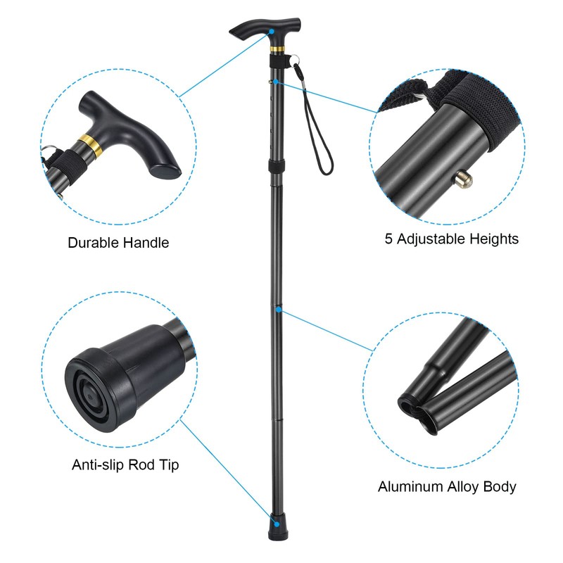 PATIKIL Trekking Pole Foldable Hiking Pole 85cm-95cm Telescopic Folding Cane