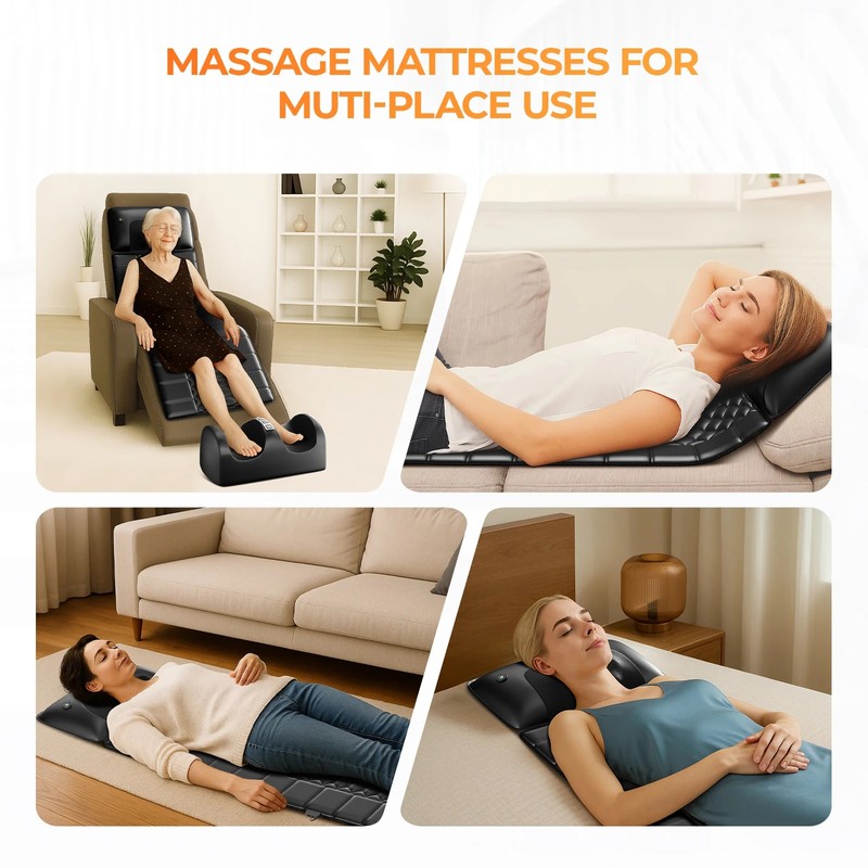 Toolzia Shiatsu Full Body Massage Mat with Heat - Detachable