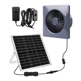 ZXWATC 8" Solar Fan for Greenhouse, Coop and Attic – 25W Solar Panel and 10FT Adapter, High-Speed Waterproof Exhaust Fan with Anti-Backflow Valve