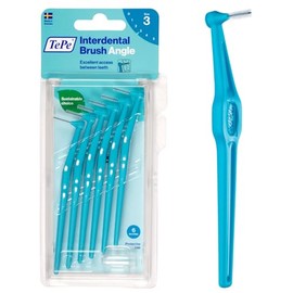 TePe Angle Cepillo Interdental Angulado, Cepillos interdenaltes TePe Azul 0.6mm Blister 6 Piezas.