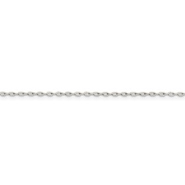Chain Necklace White Sterling Silver Cable Pendant 16 in 1.4 mm