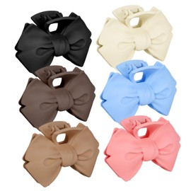 FRCOLOR 6pcs Bow Hair Clips for Women Thick Hair Clips Grey for Easy Styling and Versatile Outfits