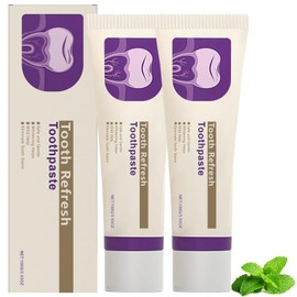 2Pcs Tooth Refresh Toothpaste, Fresh Breath Toothpaste, Natural Oral Care & Enamel Repair, Helps Remove Coffee, Tea & Wine Stain, Deep Cleaning Care