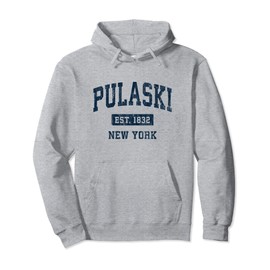 Pulaski New York NY Vintage Athletic Sports Design Pullover Hoodie