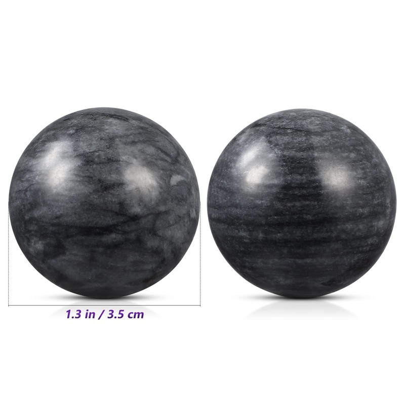 Healifty Pack of 2 Jade Hand Massage Balls Baoding Balls