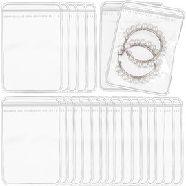 SOFPLATE 100Pcs 2.8 X 4 Inch PVC jewellery Bags Clear Plastic jewellery Bags Self Seal Ziplock Pouch Organizer Anti Tarnish Transparent Packing Storage Bags for Holding Bracelet Ring Earring Necklace