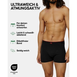DANISH ENDURANCE Bamboo Men's Boxer Shorts, Super Soft, Elastic & Breathable, With or Without Fly, Pack of 6 or 10, Black Pack of 10, XL