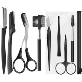 11 Pcs Brow Brush Eyebrow Shears Trimming Tools Eyebrow Shaping Grooming Kit