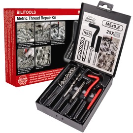 BILITOOLS M5x0.8 Thread Repair Kit, HSS Drill Helicoil Repair Kit Metric
