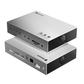 Yottamaster USB 4 Dock Compatible with Thunderbolt 3/4, 15 in 1 USB C Docking Station Dual Monitor for Laptop, DisplayPort, 60W Laptop Charging, S/PDIF, Audio, 6 USB, Gigabit Ethernet, SD/TF - Grey