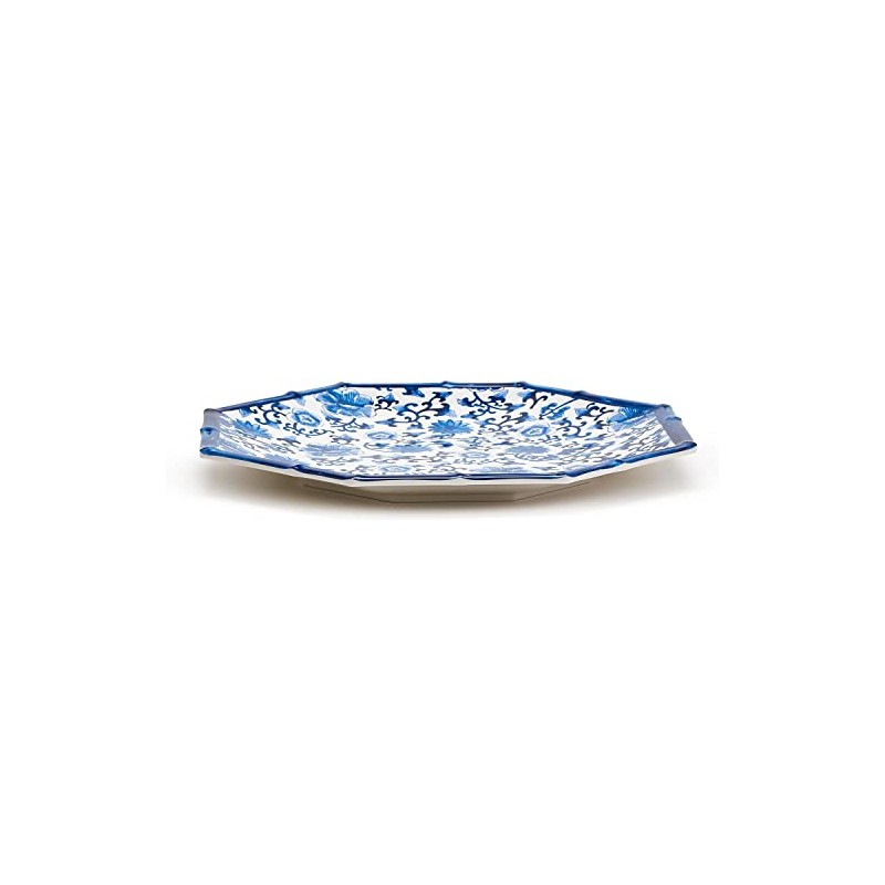 Two's Company Set of 4 Chinoiserie Touch Octagonal Dinner Plate