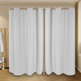 WUSILILU Double Fitting Room for Two, 6.56 * 3.28 * 6.56ft Clothing Store Corner Changing Room Divider, Dressing Room Curtain for Outdoor Beach, Campground, Photo Studio, Dance Class (Grey)