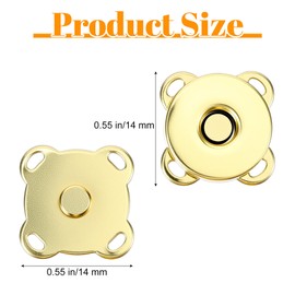 40 Sets Magnetic Purse Closure, Sew on Magnetic Snaps for Bags, Clothing, Sewing DIY Craft (14 mm/0.55", 4 Colors)