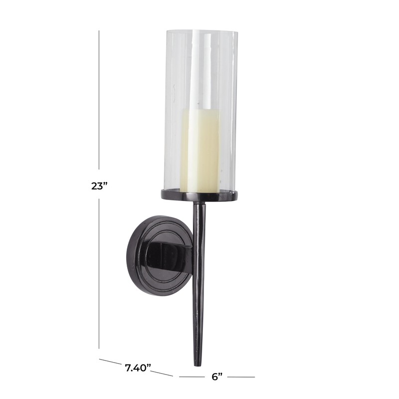 Deco 79 Aluminum Metal Wall Sconce Single Candle, 6" x