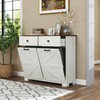 KEIKI Farmhouse Double Tilt Out Trash Cabinet with Hidden Drawers