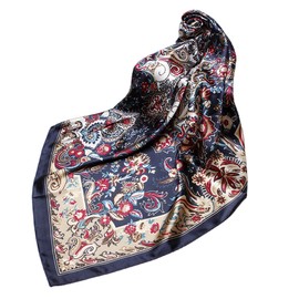 FAIRYGATE Mode Seidenschal Damen Quadratischer Schal Weiche Warmer Satin Geschäfts Freizeit Stil Kopftuch Dekoration Bandana Haarband Frühling Herbst 61023