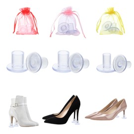 JJUNW 6 Pairs Heel Protectors for Shoes, 3 Size Heel Protectors for Grass, Heel Stoppers for High Heels, Shoe Heel Repair Heel Caps for High Heels