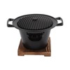 Portable Charcoal Grill with Wooden Frame - Durable Hibachi Grill