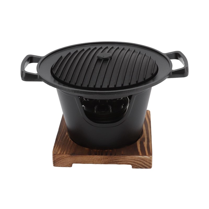 Portable Charcoal Grill with Wooden Frame - Durable Hibachi Grill