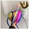 Rainbow Patchwork Heart-Shaped Shoulder Crossbody Bag