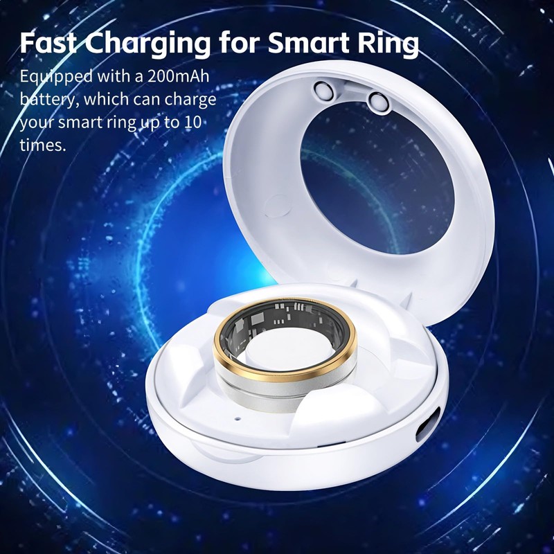 Smart Ring Charging Case Magnetic Charging Compartment Compact Box Portable