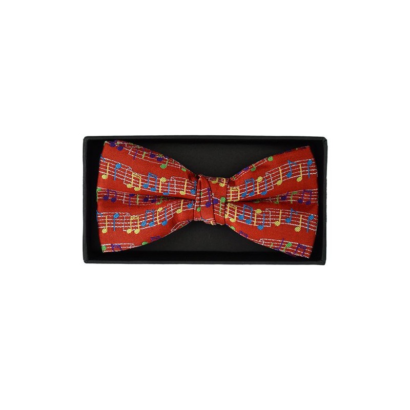 [Bowties.jp] レッド 音符 楽譜 蝶ネクタイ ボウタイ 簡易装着タイプ bd145